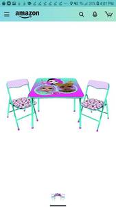 lot 1906 image: 2-Pc Table & Chair Set, Multicolor Perfect For Any Activity Coloring Eating