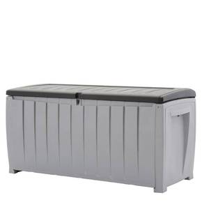 lot 1917 image: Keter Novel Outdoor Plastic Deck Box, All-Weather Resin Storage, 90 Gal, Black