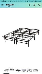 lot 1941 image: Amazonbasics Foldable Metal Platform Bed Frame 14 Inch Height For Under-bed