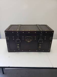 lot 9241 image: Small Chest with Hasp and Buckles
