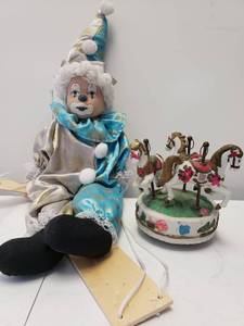 lot 9287 image: Clown Puppet and Musical Carousel