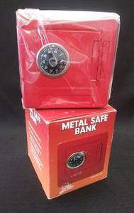 lot 5367 image: NIB  Small Metal Safe Bank w Combination Lock