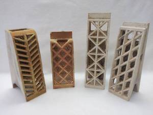 lot 5398 image: Lot of 4 Vintage Gas Heater Radiant Ceramic Insert Grates