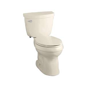 lot 2612 image: KOHLER K-3589-47 Cimarron Comfort Height Elongated 1.6 gpf Toilet with AquaPiston Technology, Less Seat, Almond