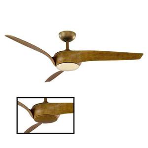 lot 2637 image: Nirvana IndoorOutdoor 3-Blade Smart Ceiling Fan 56in Koa with 3000K LED Light Kit and Wall Control works with iOSAndroid, Alexa, Google Assistant, Samsung SmartThings, and Ecobee