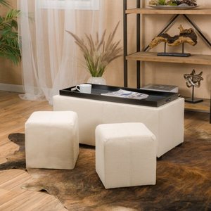 lot 2639 image: Christopher Knight Home Drake Fabric Ottoman, Gray