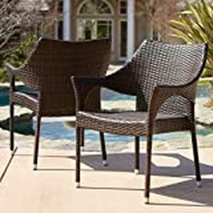 lot 2659 image: Christopher Knight Home Cliff Outdoor Wicker Chairs, 2-Pcs Set, Multibrown