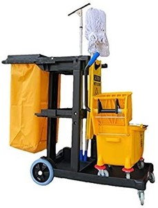 lot 2662 image: Simpli-magic 79191 Janitorial Cart, Commercial, Yellowgrey