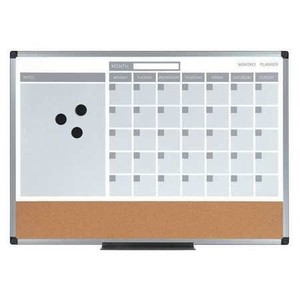 lot 2675 image: MasterVision MB0707186P Planning Board 3-in-1 Calendar Dry Erase, 24 x 36 with Aluminum Frame