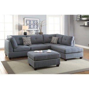 lot 2678 image: LinkRomat Living Room Couch Single Chair Sectional Set, Upholstered, Linen Fabric (Gray Green)