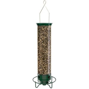 lot 2692 image: Droll Yankees Yankee Flipper Squirrel-Proof Bird Feeder, 17-Inches, 5-Lb Seed Capacity, 4 Ports, Forest Green