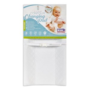 lot 2695 image: LA Baby Waterproof Contour Changing Pad, 32 - Made in USA. Easy to Clean wNon-Skid Bottom, Safety Strap, Fits All Standard Changing TablesDresser Tops for Best Infant Diaper Change