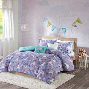 lot 2723 image: Home Essence Kids Unicorn Printed Comforter Set