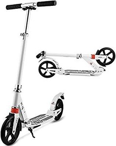 lot 2725 image: Hikole Scooters for Adults Teens, Kick Scooter with Adjustable Height Dual Suspension and Shoulder Strap 8 inches Big Wheels Scooter Smooth Ride Commuter Scooter Best Gift for Kids Age 10 Up