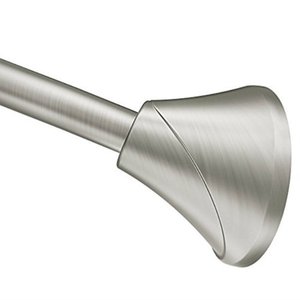 lot 2735 image: Moen CSR2172BN 5-Foot Adjustable Tension Single Curved Shower Curtain Rod, Brushed Nickel