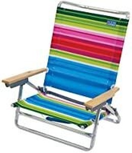 lot 2741 image: Rio Beach Hi-boy Folding 5 Position Lay Flat Beach Chair - More Than A Blue S...