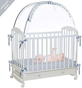 lot 2745 image: RUNNZER Baby Crib Safety Pop Up Tent, Crib Net to Keep Baby in, Crib Canopy Cover to Keep Baby from Climbing Out