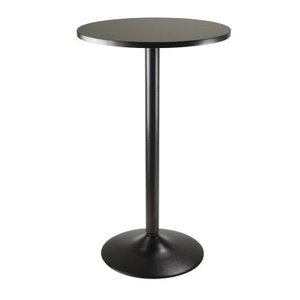 lot 2763 image: Winsome Obsidian Pub Table Round Black Mdf Top with Black Leg And Base - 23.7-Inch Top, 39.76-Inch Height