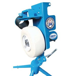 lot 2770 image: JUGS PS50 Baseball and Softball Pitching Machine �� The Introductory-Level Pitching Machine That Throws up to 50 mph. Throws Both Baseballs and softballs.