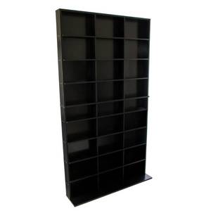 lot 2775 image: Atlantic Elite Media Storage Cabinet - NewImproved Tower, Stores 837 CDs, 630 Blu-Rays, 531 DVDs, 624 PS3PS4 Games or 528 wii Games with 9 Fixed Shelves, PN38408117 in Black