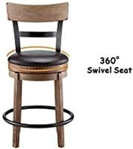 lot 2776 image: Ball & Cast Swivel Counter Stool - 24 Inch Seat Height Light Brown Hsa-1001b