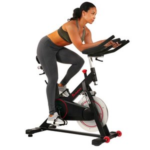 lot 2781 image: Sunny Health & Fitness 44 lb Flywheel, Magnetic Belt Drive Indoor Cycle Bike with Device Holder - SF-B1805
