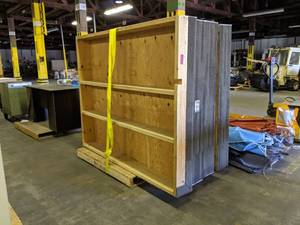 lot 5630 image: Four Pieces Of Wooden Carpeted Stage