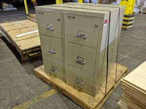 lot 5635 image: (2) Fireking Three Drawer File Cabinets