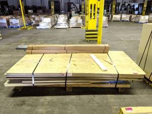 lot 5636 image: Plywood And 60 x 100mm Metal Pieces