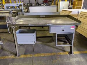 lot 5651 image: Work Table With Craftsman Clamp
