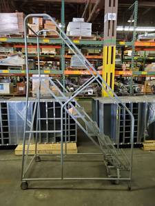 lot 5680 image: Cotterman 5ft Rolling Metal Ladder