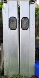 lot 8162 image: Swinging Metal Door with Windows