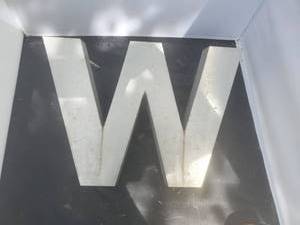 lot 8193 image: W Iron Letter - 2 Mounting Screws
