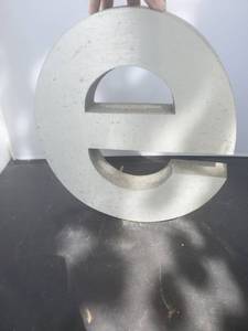 lot 8194 image: Iron Lowercase Letter E - 3 Mounting Screws