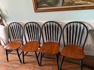 lot 8244 image: Set of 4 A American Wood Chairs Location Front Room