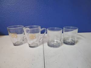 lot 8285 image: Set of Bailey Coffee Cups & Crown Royal Scotch Glasses