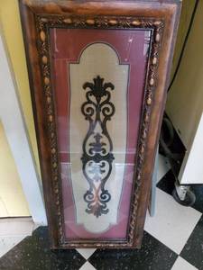 lot 8305 image: Wooden Frame Picture with Curved Art