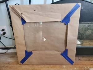 lot 8312 image: 23 12 � 23 12 Square Glass Piece -unpolished edges