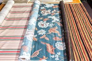 lot 6247 image: (3) Rolls of Decorative Fabric Including P Kauffman, and Interior Fabric Design (1982)
