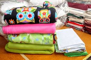 lot 6256 image: This Lot Contains Coordinating Fleece and Baby Pattern Fabrics