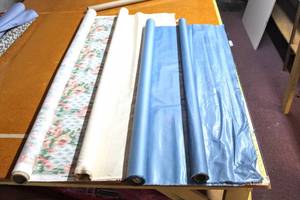 lot 6223 image: This Lot Contains (4) 56 and 48 Rolls of Design Fabric, Solid Sheens, and Tivoli Gardens