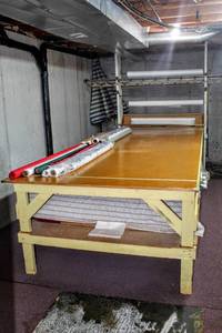 lot 6214 image: Amazing Solid Sewing Crafting Table Measures 13 Feet x 5 Feet