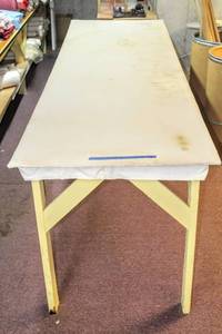 lot 6293 image: Padded Crafting Sewing Table 10FT x 3FT x 37 High