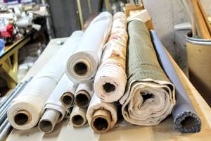 lot 6300 image: Huge Lot of Assorted Rolls of Fabric and Lining