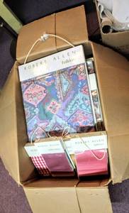 lot 6306 image: HUGE Lot of Fabric Sample Booklets, Large Moving Box Full