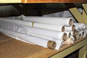 lot 6273 image: This Lot Contains Several Rolls of White Fabric, Lining and Backing