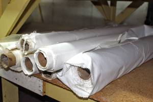lot 6272 image: This Lot Contains Several Rolls of White Fabric, Lining and Backing