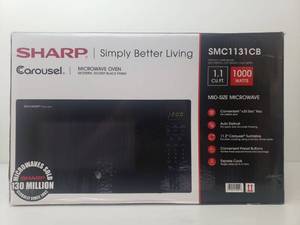 lot 86000 image: 1.1 cu ft 1000w touch microwave 11.25 turntable Bezel-less Design, Black
