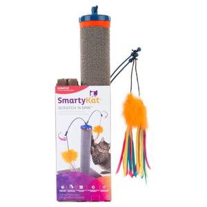 lot 86027 image: SmartyKat Scratch N Spin Carpet Post with Spinning Toy