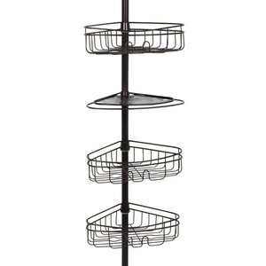 lot 86064 image: Mainstays 3-Tier Tension Pole Shower Caddy, Oil Rubbed Bronze